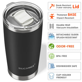 Splash-resistant lid protects against spills during daily commutes
