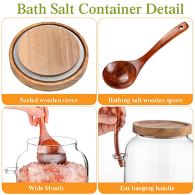 Silifine jar with airtight lid maintains freshness for bath salts.