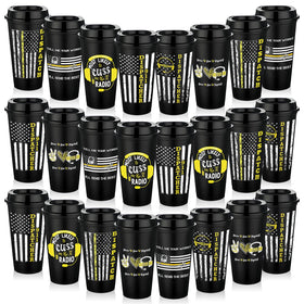 SiliFine dispatcher coffee cup with lid in multicolor, 16 oz, ideal for travel.