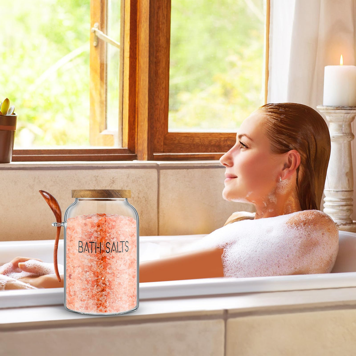 Silifine kitchen storage jar suitable for salt, sugar, flour and more.