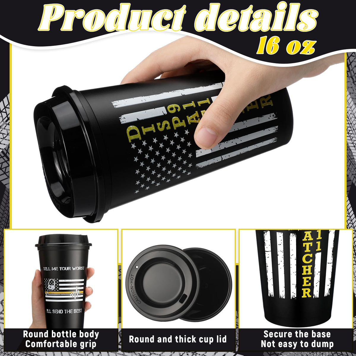 SiliFine 16 oz cup with secure lid, durable and reusable.