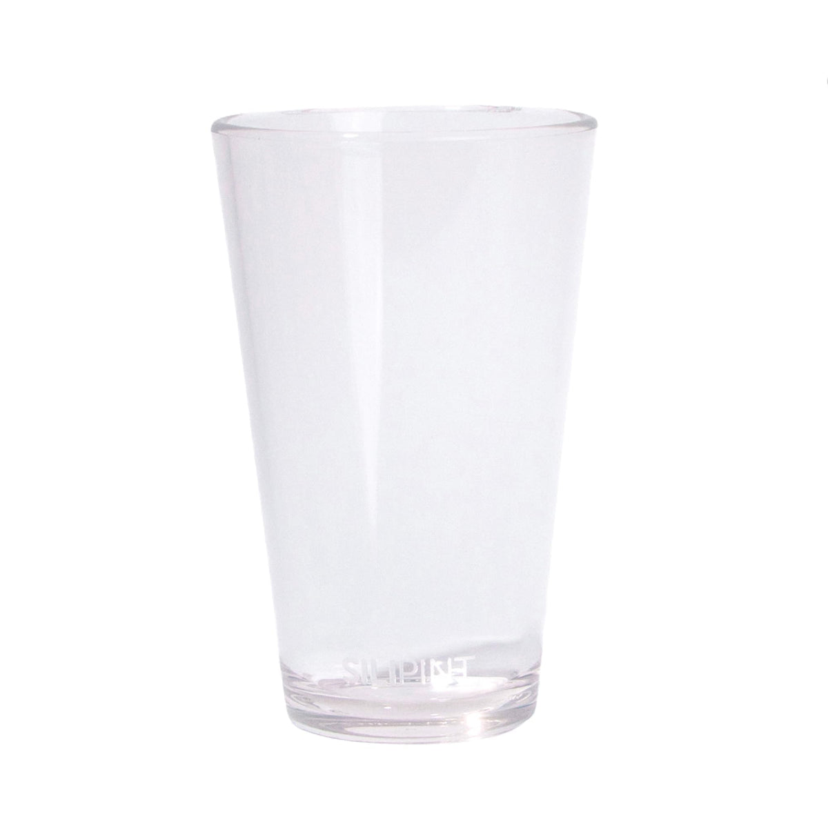 Silipint 16oz crystal-clear silicone pint glass, durable for daily use and outdoors.