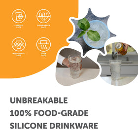 Silipint BPA-free silicone cup safe for hot and cold beverages.