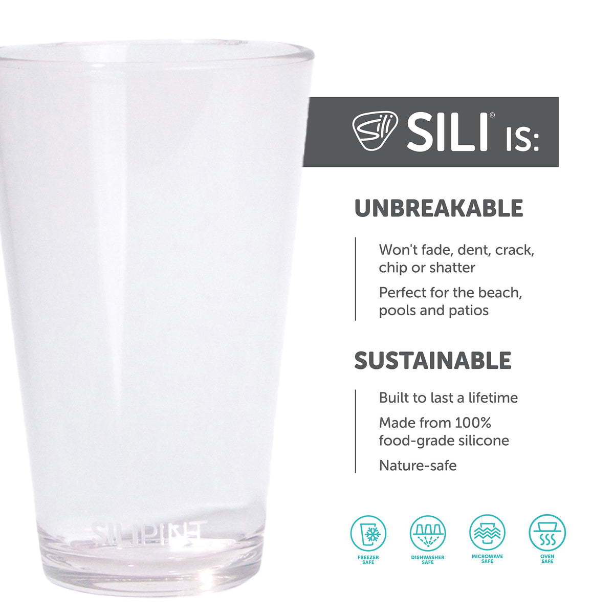 Silipint silicone pint cup, flexible yet sturdy for easy handling on the go.