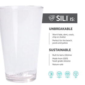 Silipint silicone pint cup, flexible yet sturdy for easy handling on the go.