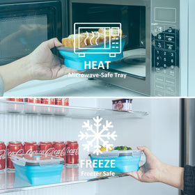SiliSea collapsible container folded flat to save cabinet space.