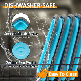 SiliSea blue container on top rack dishwasher-safe.