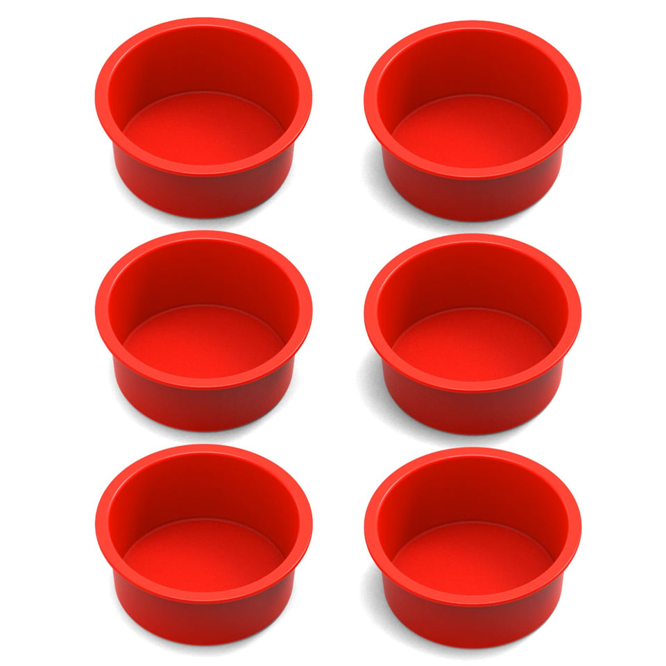SILIVO 4 inch cake pan with nonstick surface for easy mini cake release.
