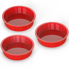 SILIVO 8 inch cake pans 3 pack ready for quick release and even layers