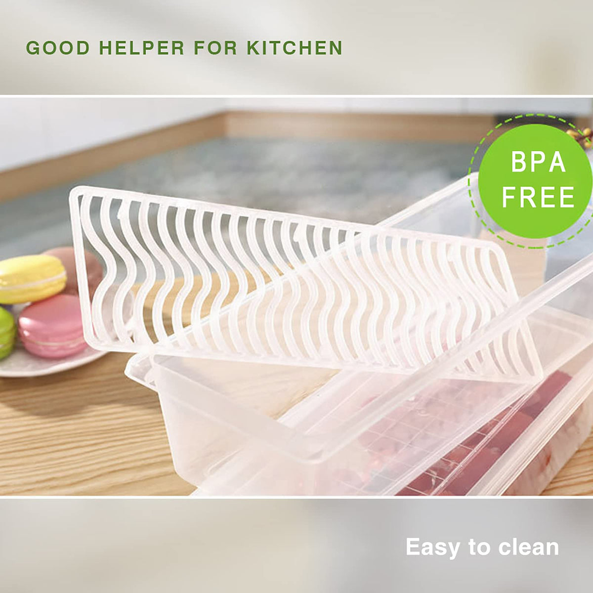 SILIVO bacon and produce storage for tidy fridge organization.