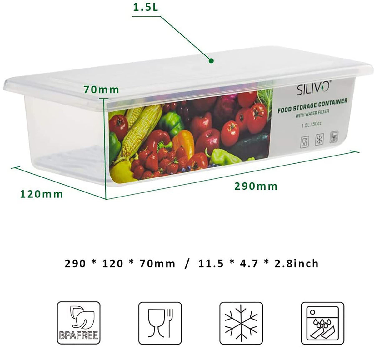 SILIVO compact fridge containers fit most fridges and shelves.