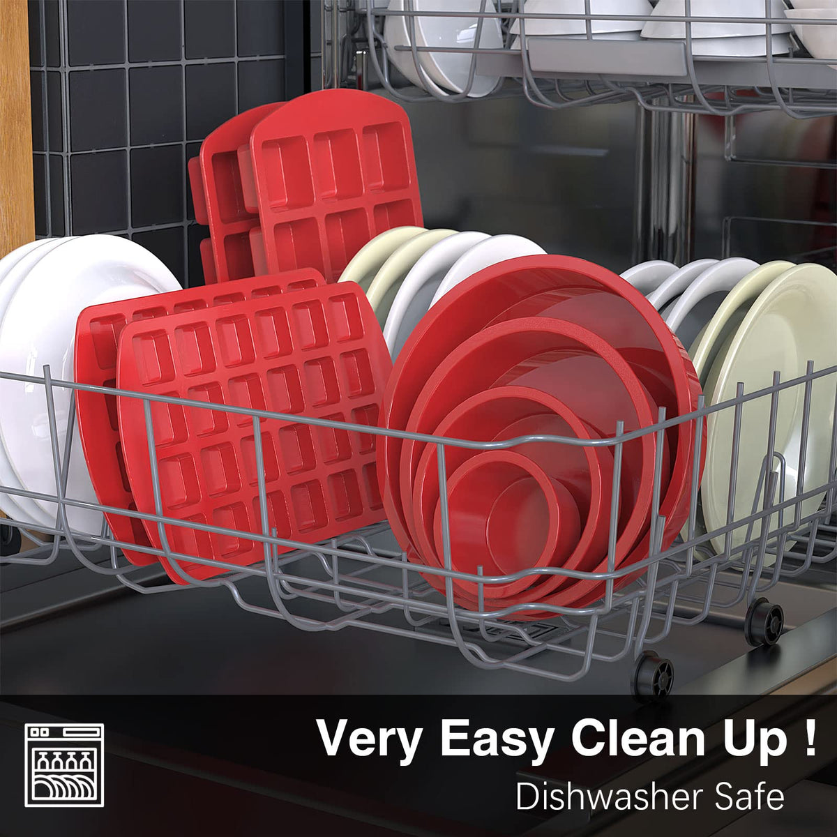 SILIVO nonstick silicone bake pans for effortless removal.