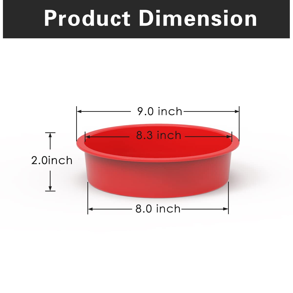 SILIVO nonstick silicone cake pan 8 inch for easy release and cleanup