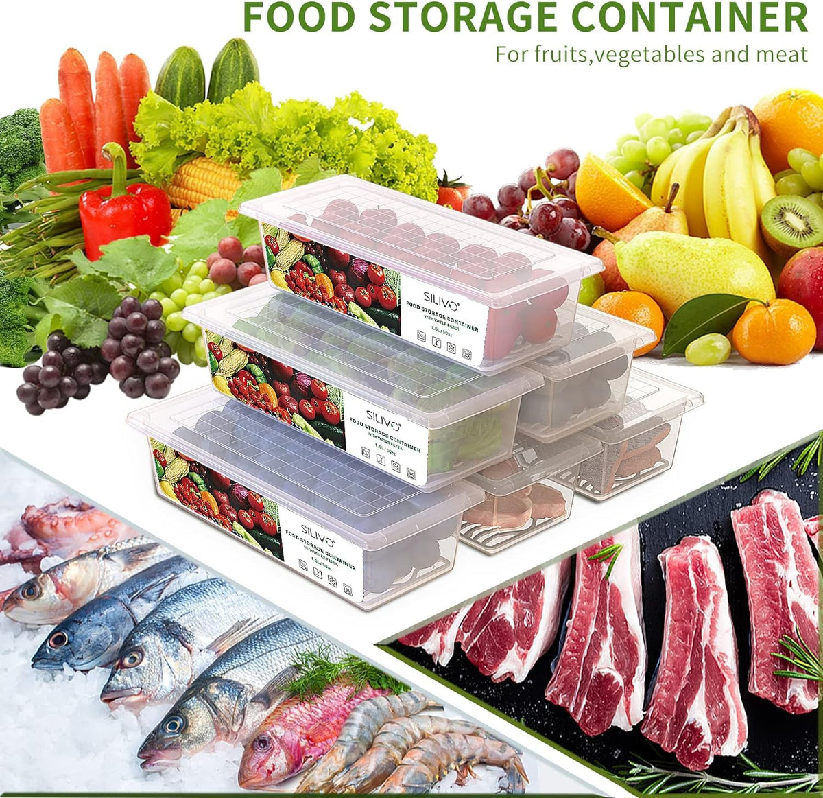 SILIVO removable drain tray separates drippings for cleaner storage.