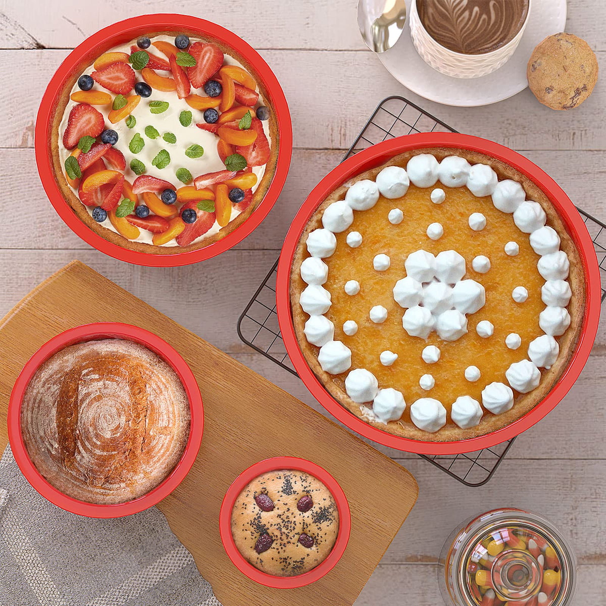 SILIVO silicone cake pan 7-inch versatile for cheesecakes.