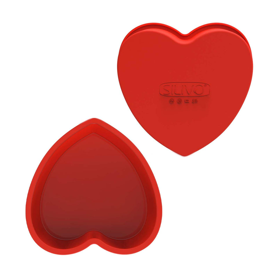 SILIVO silicone heart cake pan 9-inch for easy release and even baking