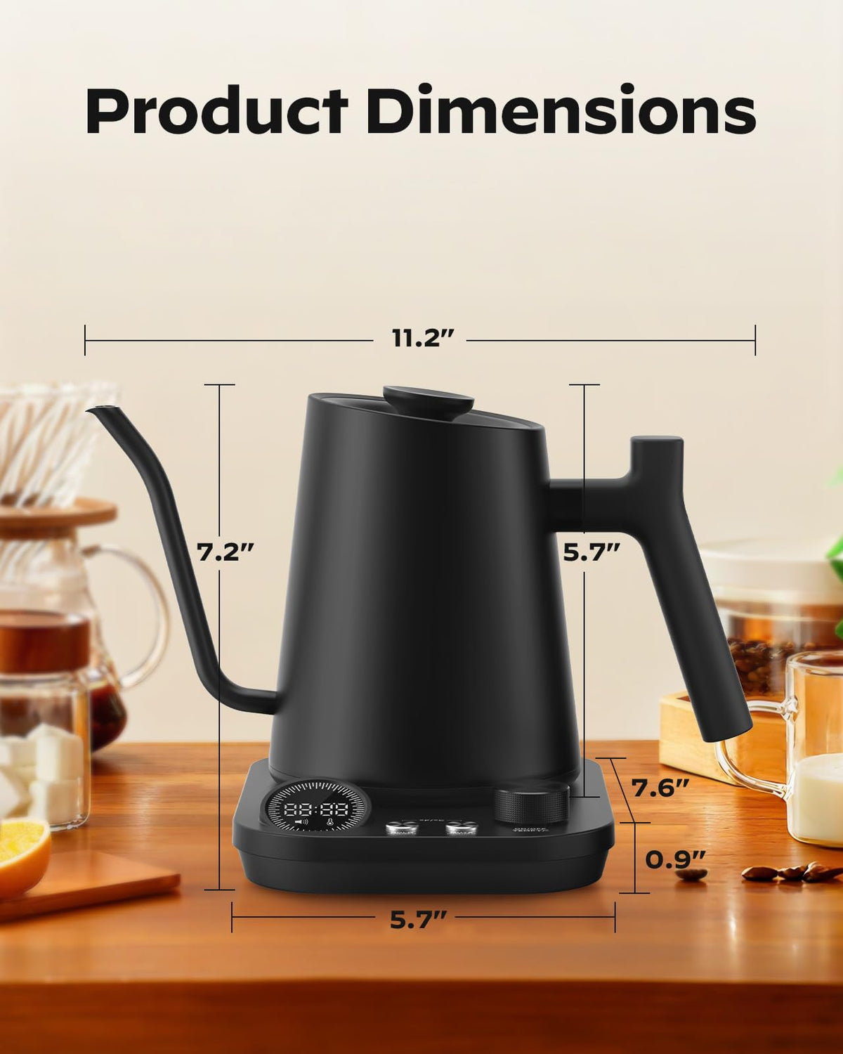 Silonn gooseneck kettle pour spout in action for steady flow