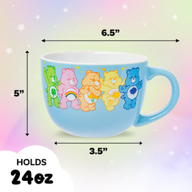 Silver Buffalo Care Bears mug front view with Cheer Bear, perfect for stews.