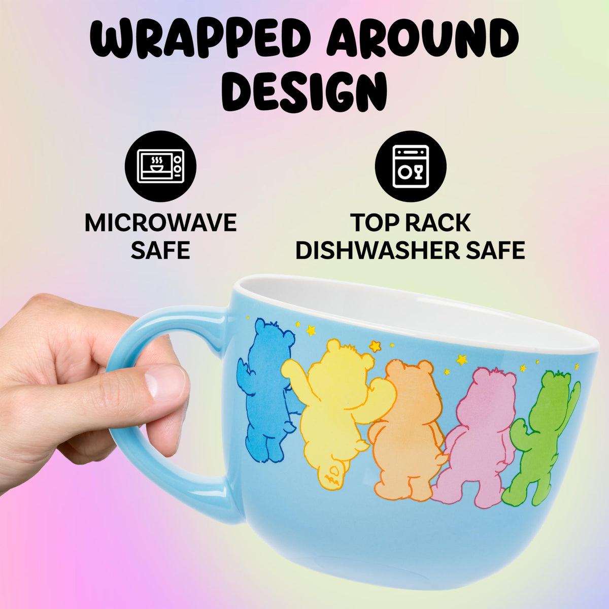 Silver Buffalo Care Bears mug front view with Friend Bear, enjoy cereals comfortably.