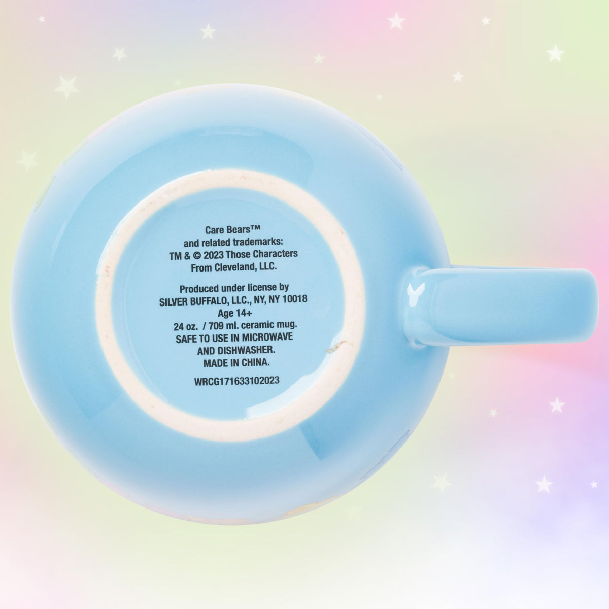 Silver Buffalo Care Bears mug with large ergonomic handle for easy sipping.