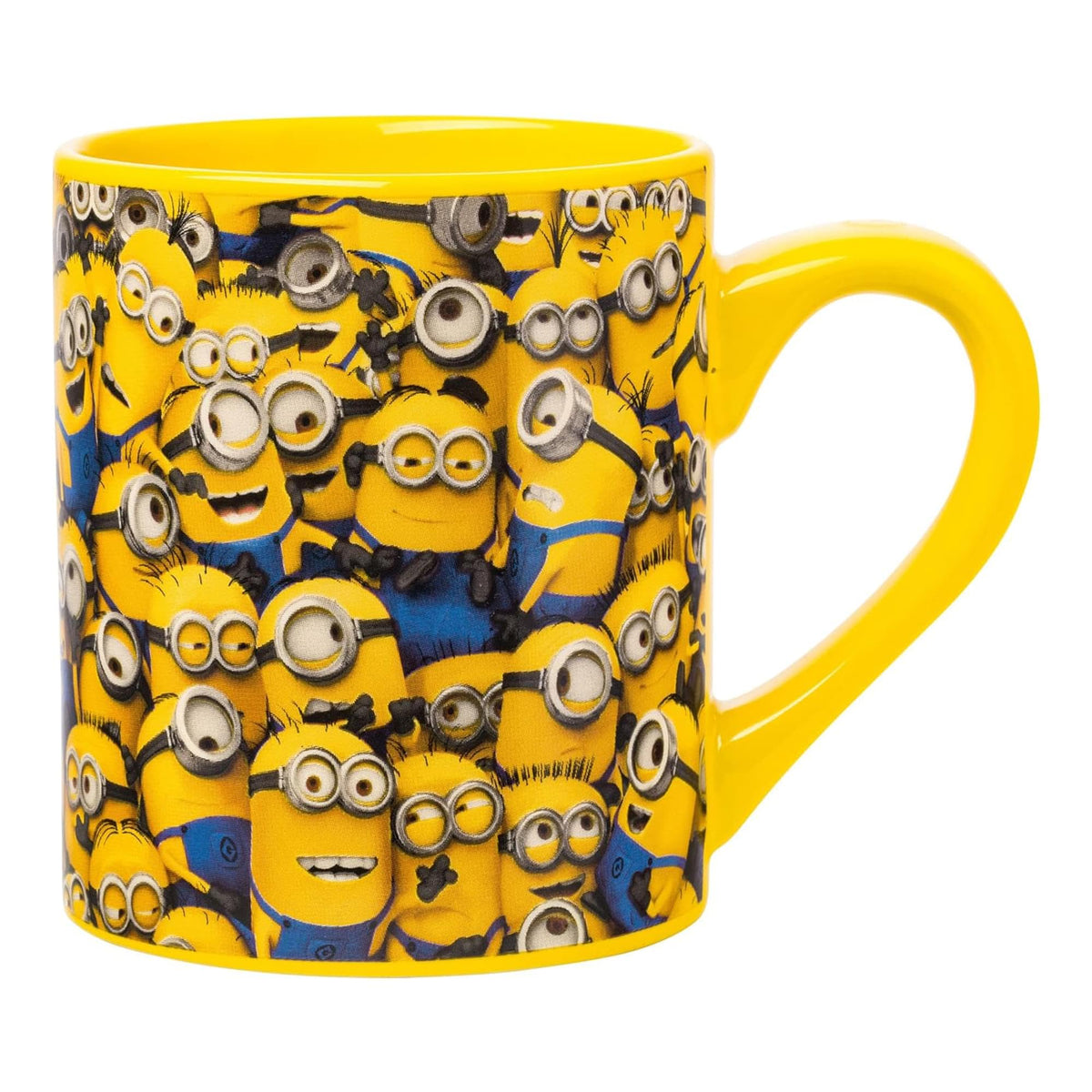 Silver Buffalo Despicable Me Minions collage mug for fans, desk-ready decor.