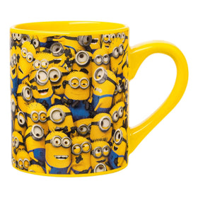 Silver Buffalo Despicable Me Minions collage mug for fans, desk-ready decor.