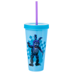 Silver Buffalo 4-pack tumbler with lid and straw for secure sipping.