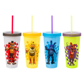 Silver Buffalo FNAF color-changing tumbler featuring Freddy Fazbear for on-the-go hydration.