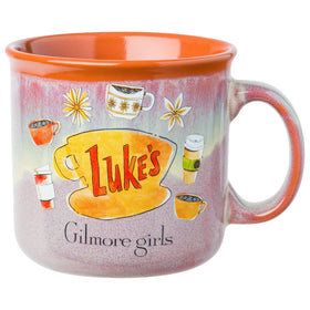 Silver Buffalo Gilmore Girls mug featuring Luke's Diner logo on side A, ideal for morning coffee