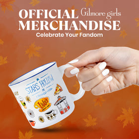 Front print with Stars Hollow founding date on Gilmore Girls mug