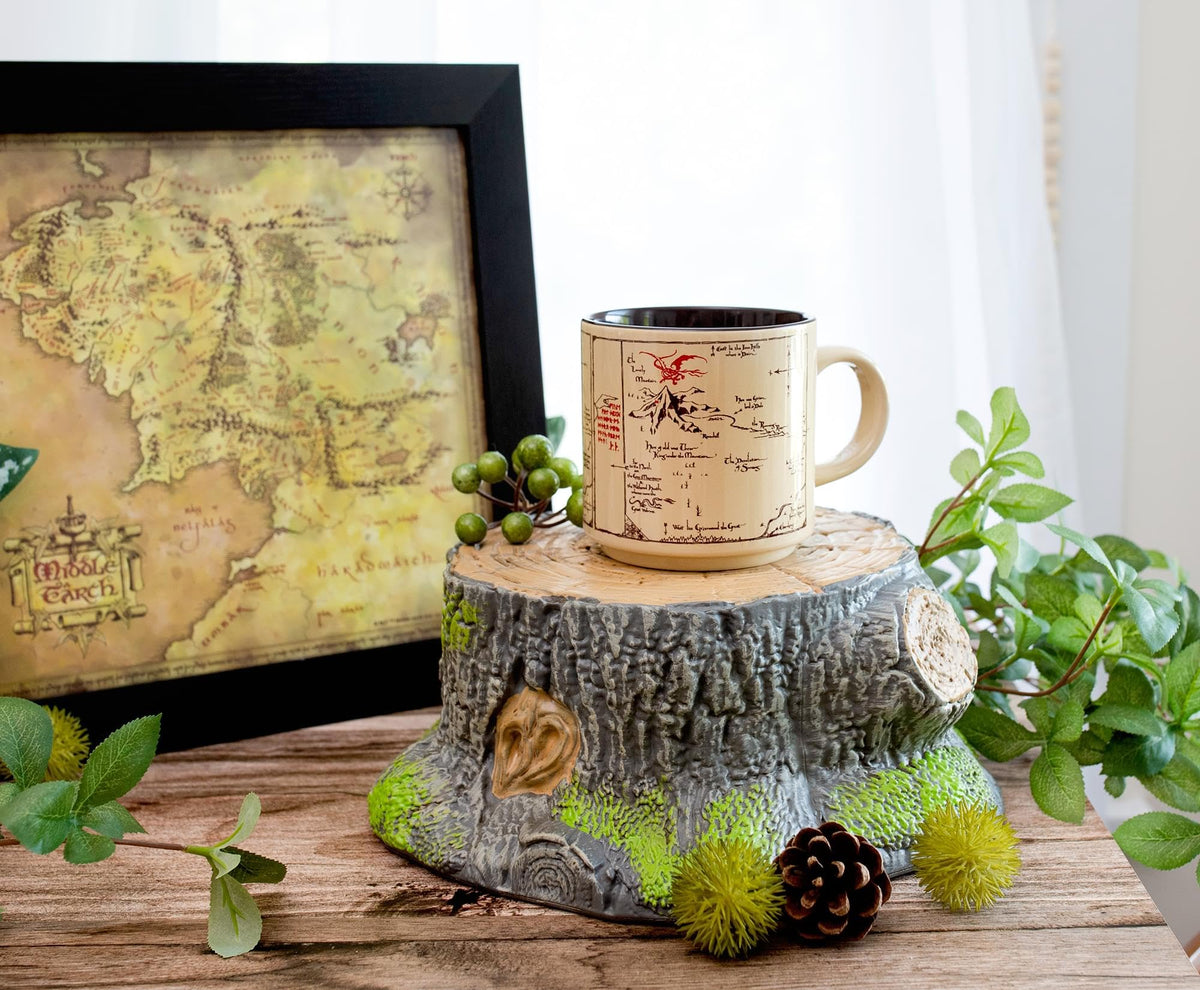Silver Buffalo hobbit shire map mug bag end door view suggests comforting homecoming