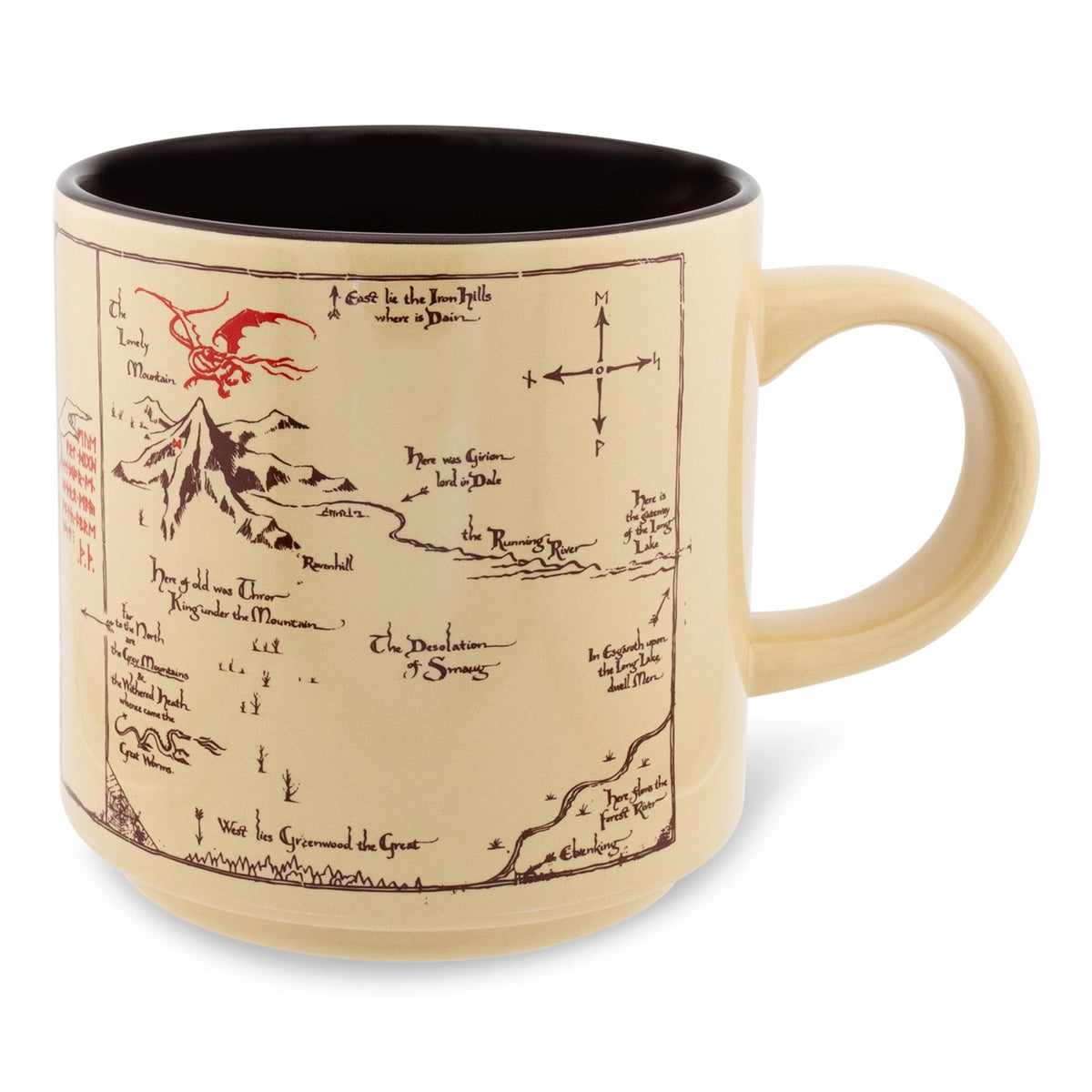 Silver Buffalo hobbit shire map mug front view for cozy tea moments