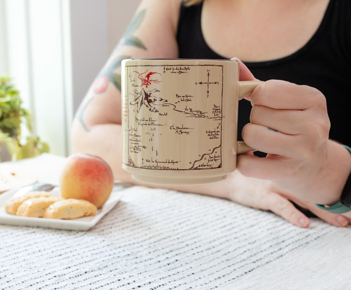 Silver Buffalo hobbit shire map mug microwave safe for quick reheats