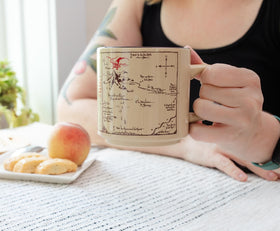 Silver Buffalo hobbit shire map mug microwave safe for quick reheats