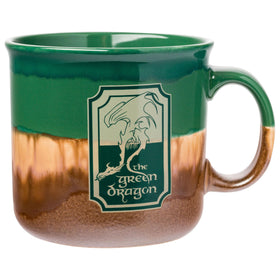 Silver Buffalo The Lord of the Rings Green Dragon camper mug with Shire-inspired design for daily beverages.