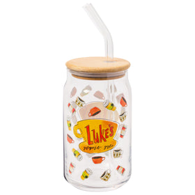 Silver Buffalo Luke's Diner logo tumbler, ideal for travel hydration.