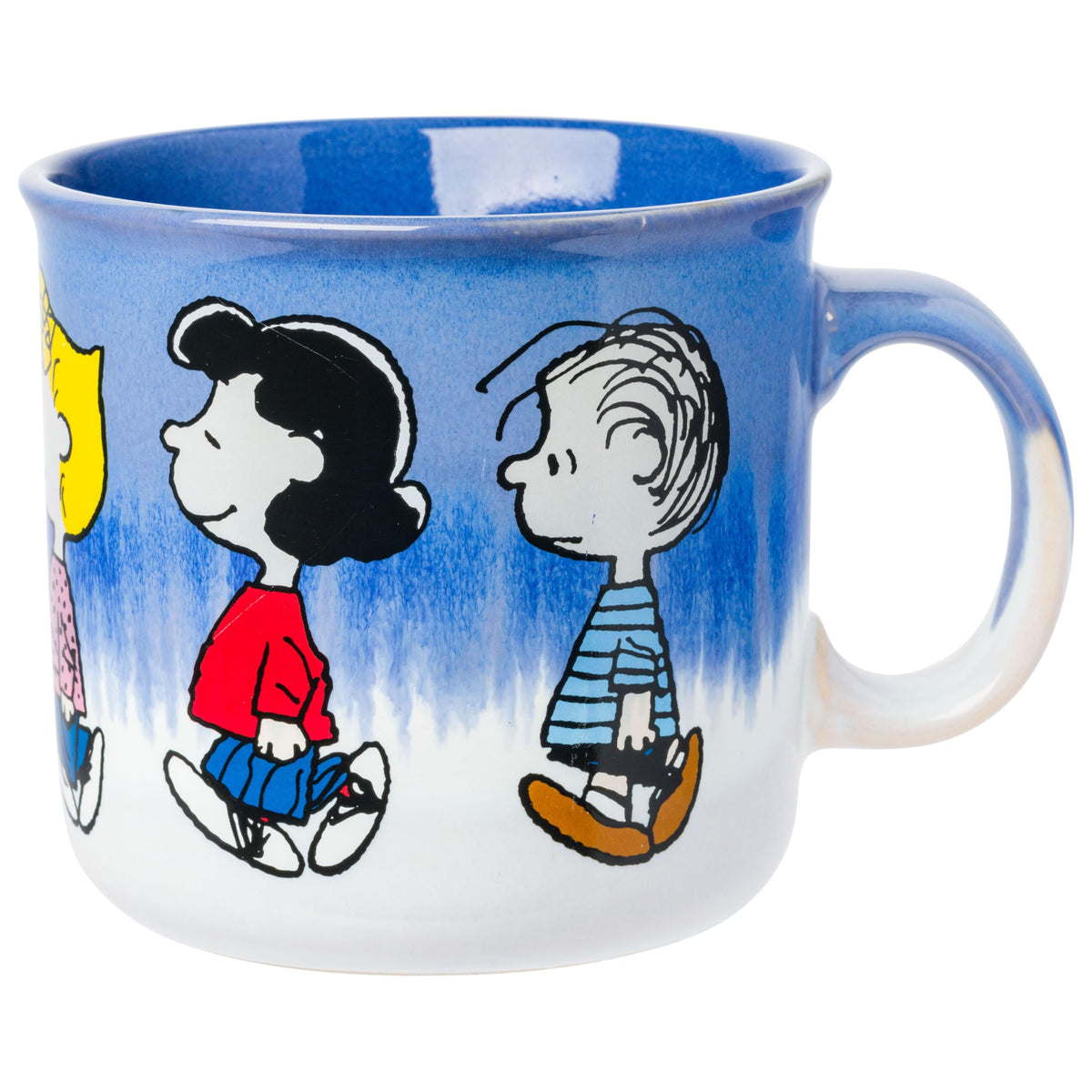 Silver Buffalo Peanuts camper mug with Charlie Brown and Woodstock for cozy mornings