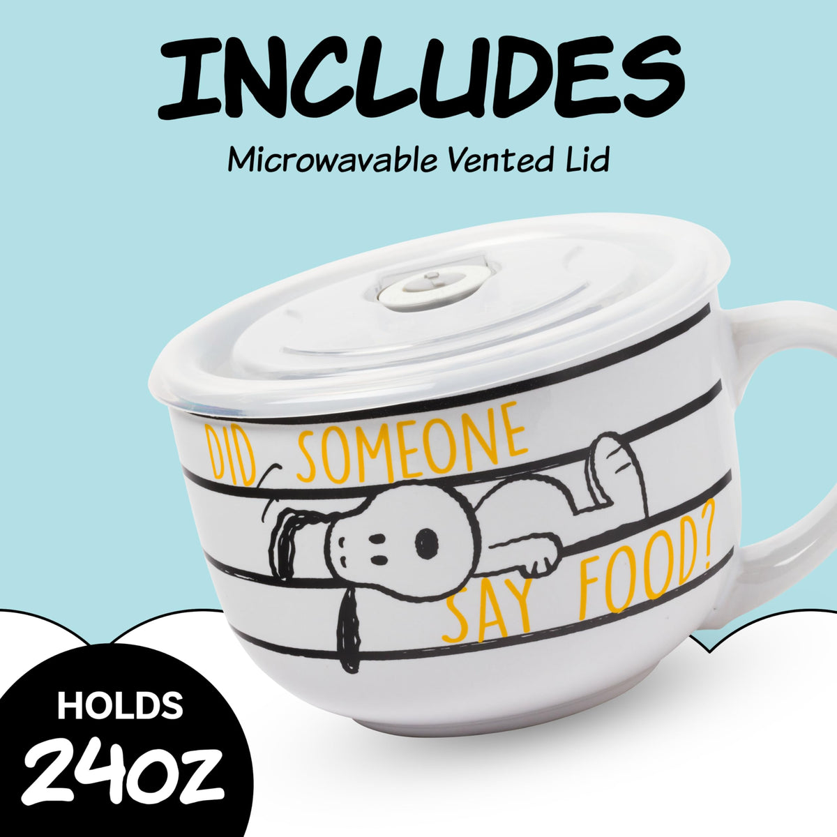 Silver Buffalo Peanuts mug with ergonomic handle for easy grabbing.