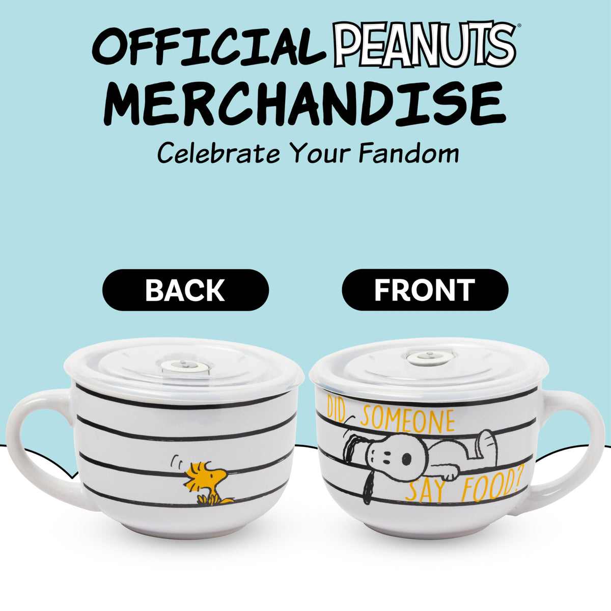Silver Buffalo Peanuts Snoopy with Did someone say food text on mug.