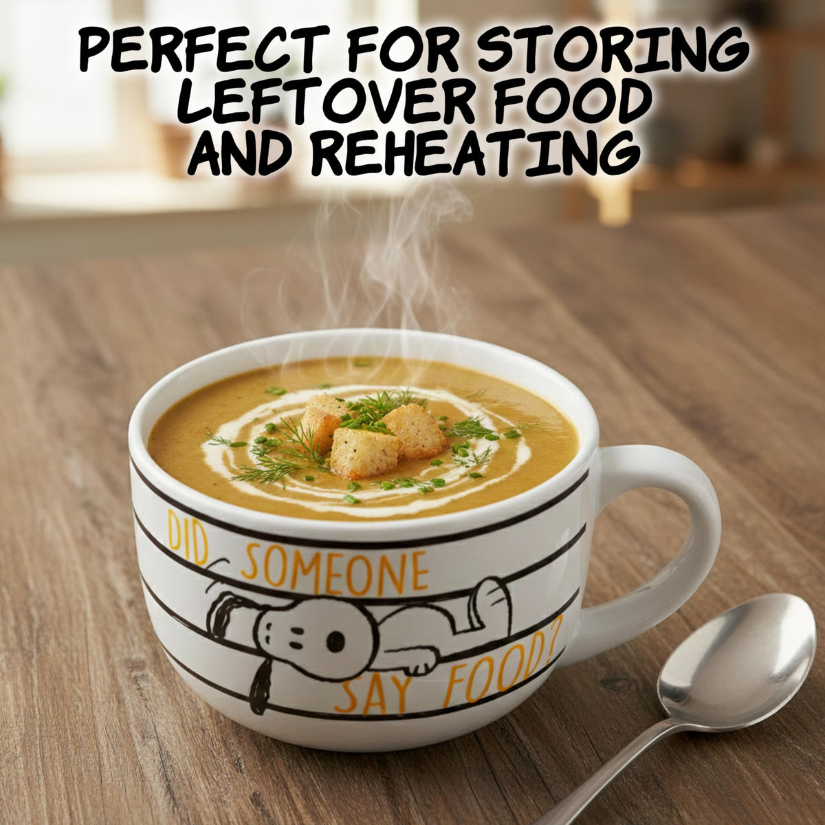 Silver Buffalo Peanuts Snoopy lounging illustration on mug.