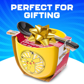 Silver Buffalo Pikachu bowl with wide mouth makes serving and cleaning simple.