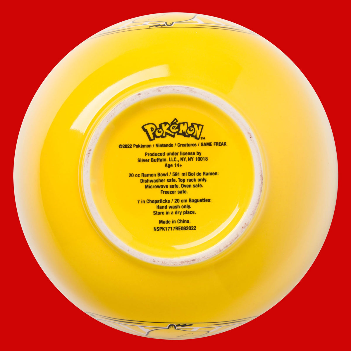 Silver Buffalo Pikachu bowl is microwave safe for quick heat-up meals.