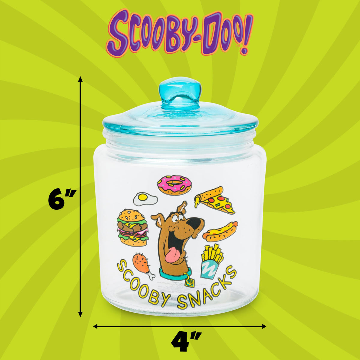 Silver Buffalo Scooby Doo jar front view for pantry display and organization