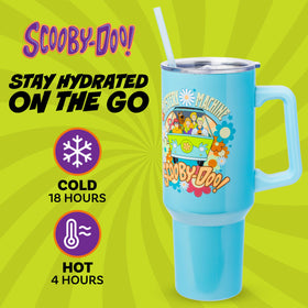 Scooby-Doo Mystery Machine design on stainless steel tumbler