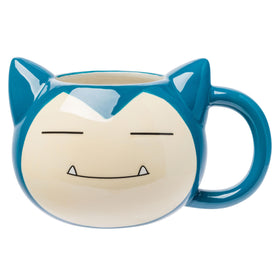Silver Buffalo Snorlax face mug with a 3D sculpted design for bold coffee moments.