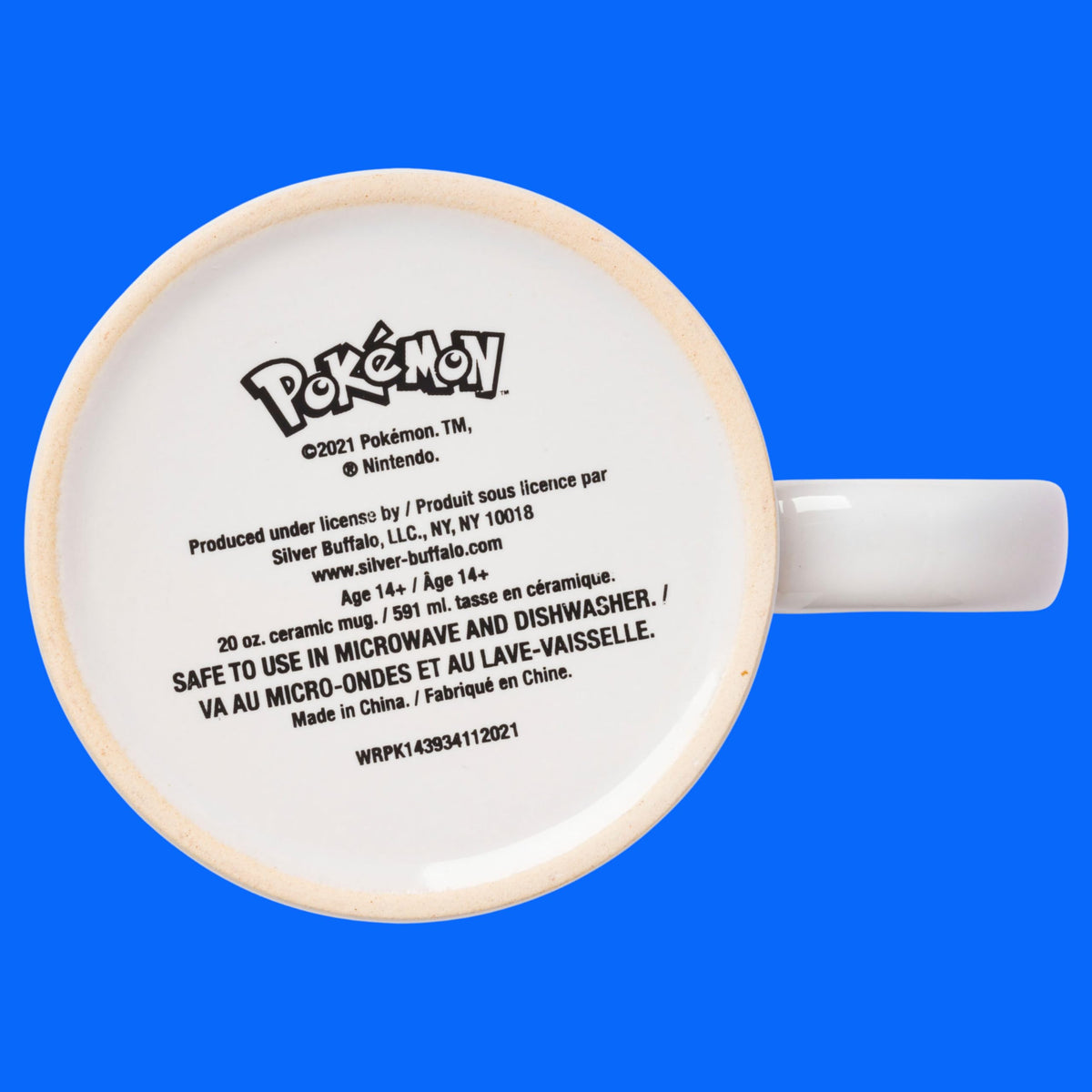 Silver Buffalo Snorlax mug back design featuring logo and text.
