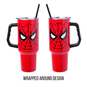 Red bodied Spider-Man tumbler in durable stainless steel for daily hydration