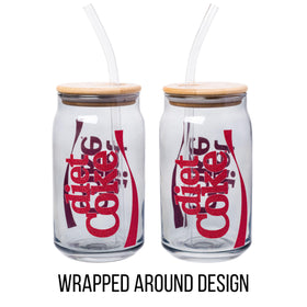 Silver Buffalo vertical ribbon glitter glass highlights retro soda fandom.