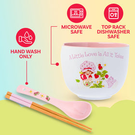 Silver Buffalo white bowl with pink interior for stylish desserts and noodles