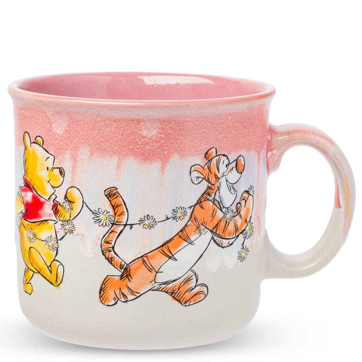 Silver Buffalo Winnie the Pooh 20oz camper mug featuring classic characters for cozy beverages.